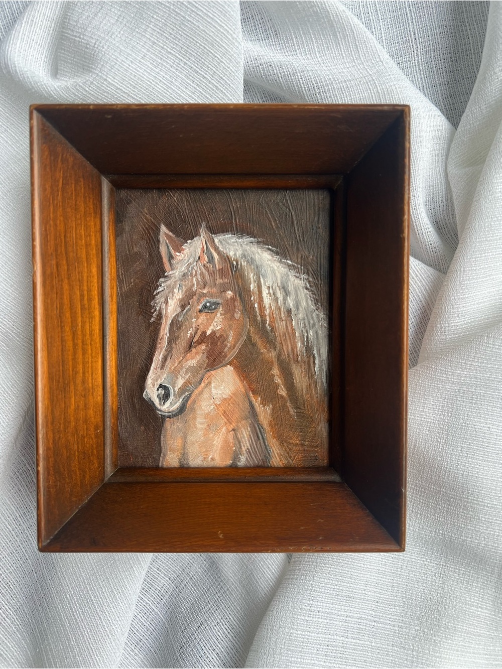 “She Roams Free” oil painting framed